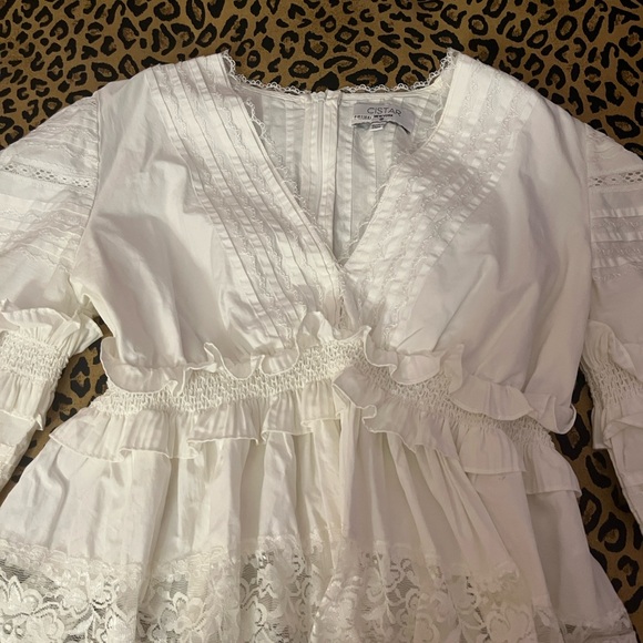 Chic White Ruffled Blouse - Picture 2 of 6